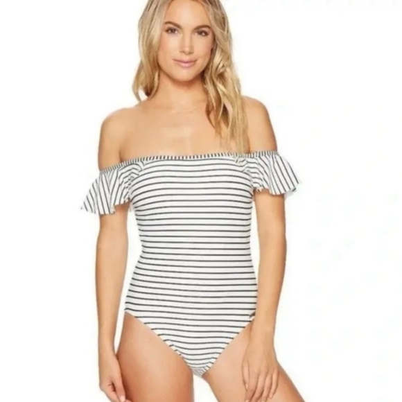 Vince Camuto Stripped One Piece Swimsuit - Picture 9 of 9